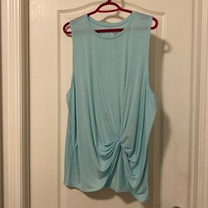 Mint tank top with knot at waist